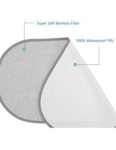 Accmor Protectores de Cambiador Impermeables 3 Piezas Gris 63.5x33 cm 2