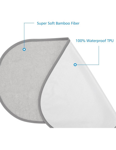 Accmor Protectores de Cambiador Impermeables 3 Piezas Gris 63.5x33 cm