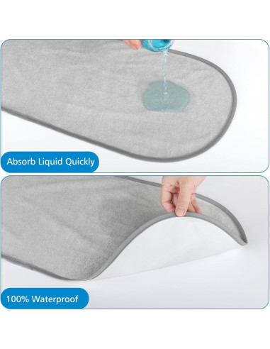 Accmor Protectores de Cambiador Impermeables 3 Piezas Gris 63.5x33 cm