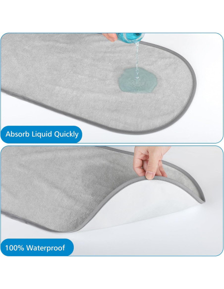 Accmor Protectores de Cambiador Impermeables 3 Piezas Gris 63.5x33 cm