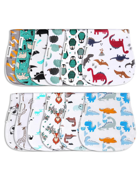 Paños de Eructo 2 en 1 Multicolor 100% Algodón Absorbente