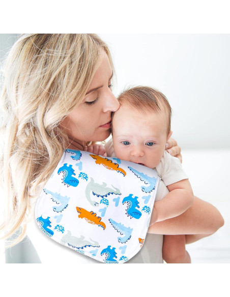 Paños de Eructo 2 en 1 Multicolor 100% Algodón Absorbente