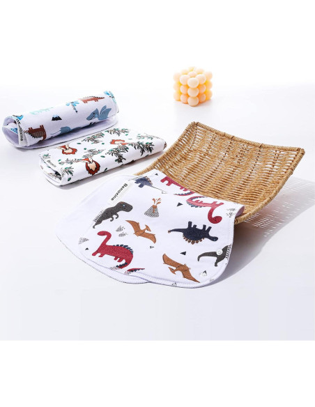 Paños de Eructo 2 en 1 Multicolor 100% Algodón Absorbente