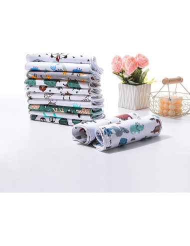 Paños de Eructo 2 en 1 Multicolor 100% Algodón Absorbente