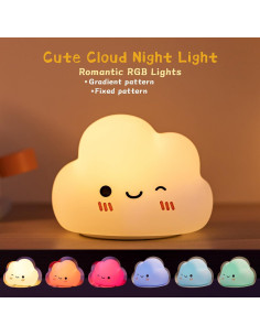 Luz Nocturna Nube AVEKI LED Recargable 5 Modos 11.5cm 2