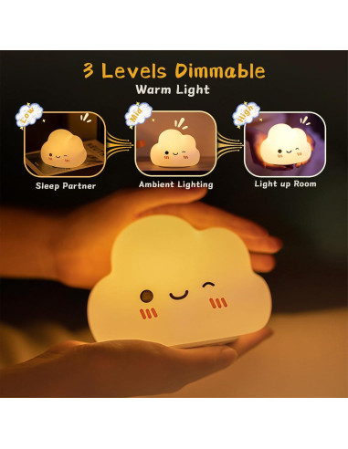 Luz Nocturna Nube AVEKI LED Recargable 5 Modos 11.5cm