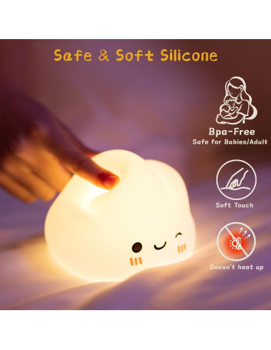 Luz Nocturna Nube AVEKI LED Recargable 5 Modos 11.5cm