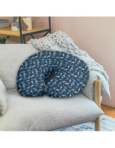 Funda de Almohada de Lactancia TSVAGA Tiburón Azul Suave 55.88x45.72cm