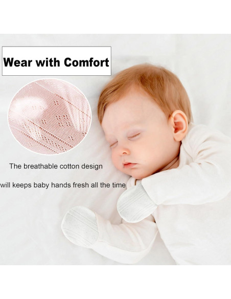 Manoplas para Bebés No Scratch 100% Algodón 0-12 meses 5 Pzas