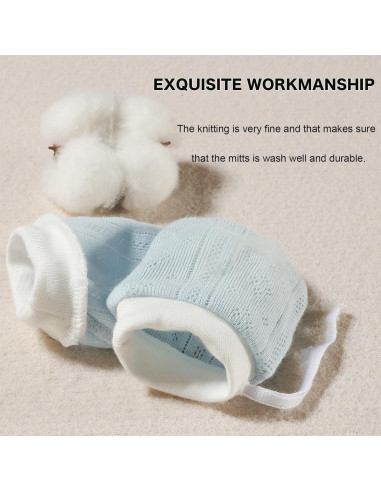 Manoplas para Bebés No Scratch 100% Algodón 0-12 meses 5 Pzas