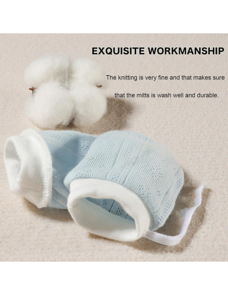 Manoplas para Bebés No Scratch 100% Algodón 0-12 meses 5 Pzas