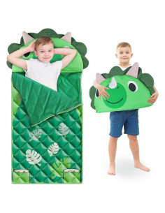 Saco de dormir iPlay, iLearn Dinosaurio 137x69 cm 2 en 1