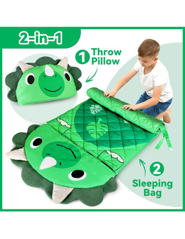 Saco de dormir iPlay, iLearn Dinosaurio 137x69 cm 2 en 1