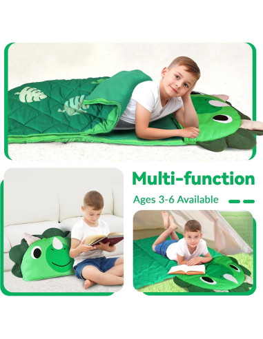 Saco de dormir iPlay, iLearn Dinosaurio 137x69 cm 2 en 1