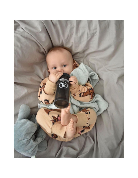 Botella Anticólica Twistshake 260ml con Contenedor 100ml - Gris Pastel