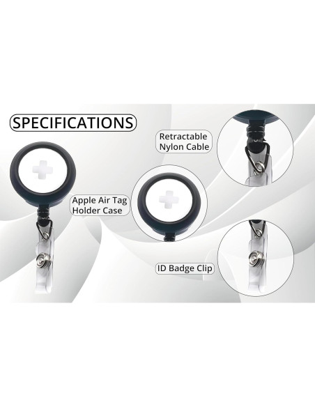 Porta Credencial con Clip de Cocodrilo y Soporte para AirTag Porta Credencial con Clip de Cocodrilo y Soporte para AirTag