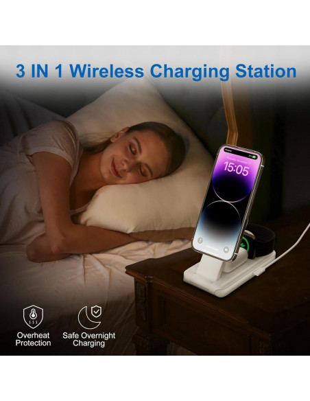 Estación de Carga Inalámbrica 3 en 1 AUATRONNE para Apple