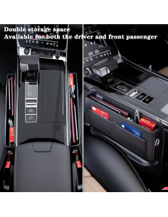 Organizador de Relleno de Espacio entre Asientos Cxtiy - 2 Pack Negro 2