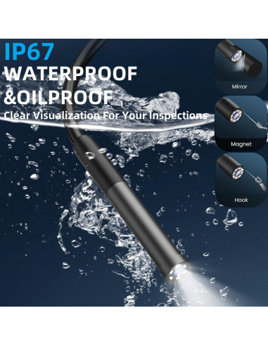 Cámara Endoscopio 1080P HD IP67 con Luz LED 3 en 1