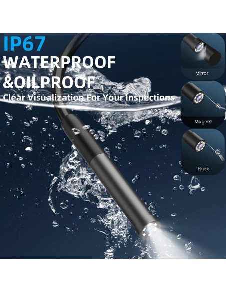 Cámara Endoscopio 1080P HD IP67 con Luz LED 3 en 1 Cámara Endoscopio 1080P HD IP67 con Luz LED 3 en 1