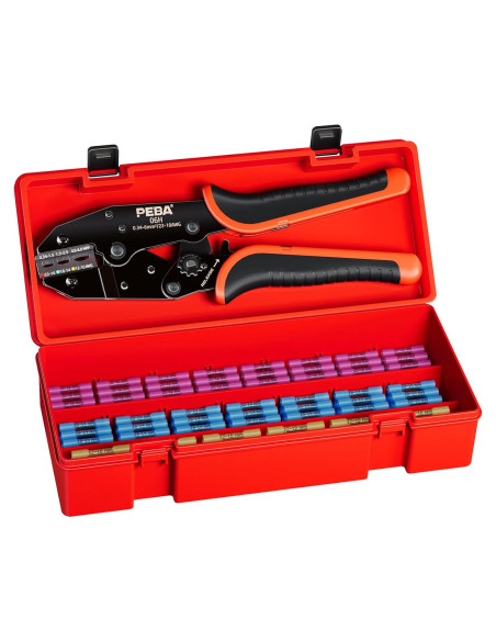 Herramienta de Crimpado PEBA con 110 Conectores Termorretráctiles