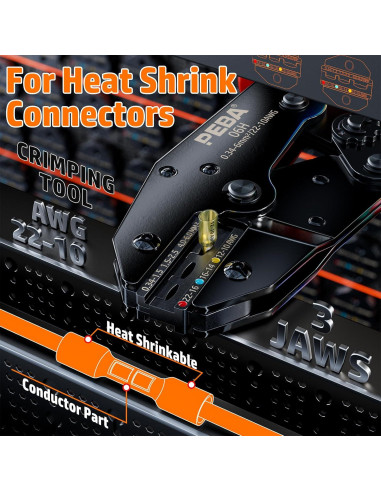 Herramienta de Crimpado PEBA con 110 Conectores Termorretráctiles