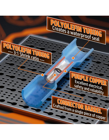 Herramienta de Crimpado PEBA con 110 Conectores Termorretráctiles