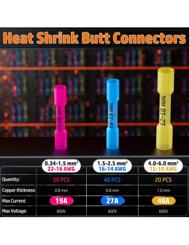 Herramienta de Crimpado PEBA con 110 Conectores Termorretráctiles