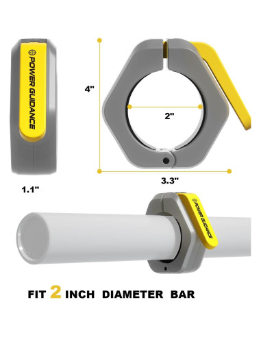 Collares de Barbell Power Guidance 5.08 cm Antideslizantes