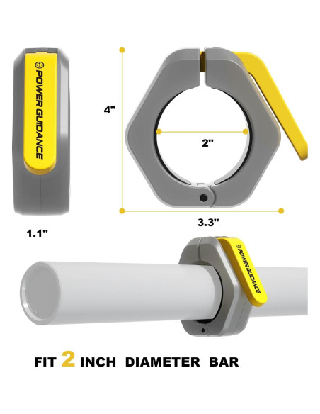 Collares de Barbell Power Guidance 5.08 cm Antideslizantes