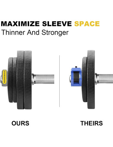 Collares de Barbell Power Guidance 5.08 cm Antideslizantes