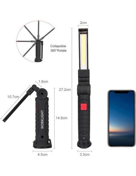 Luz de Trabajo LED Recargable OTYTY 1000 Lúmenes 5 Modos