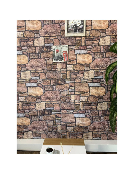 Paneles de Pared 3D Dundee Deco - Piedra Sepia Cobre 5.03 m