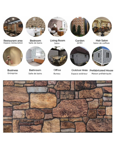 Paneles de Pared 3D Dundee Deco - Piedra Sepia Cobre 5.03 m