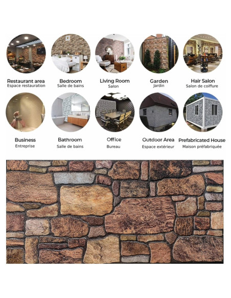 Paneles de Pared 3D Dundee Deco - Piedra Sepia Cobre 5.03 m