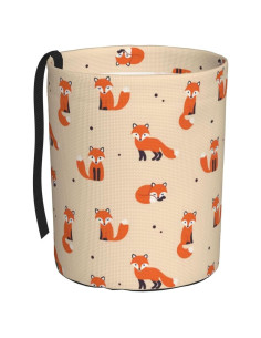 Basurero de Coche GYLILI Zorro Rojo Vintage Impermeable 19x15x18cm