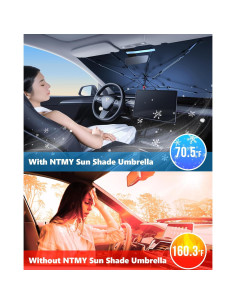 Sombrilla para Parabrisas NTMY Doblable 135x74 cm Protección UV 2
