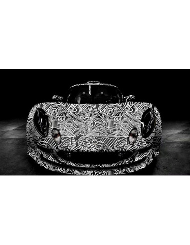 Película de Vinilo Mate Rayas Blancas y Negras Sky Auto 30x150cm