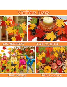 Moon Boat 59PCS Hojas de Arce Artificiales Grandes Otoño 2