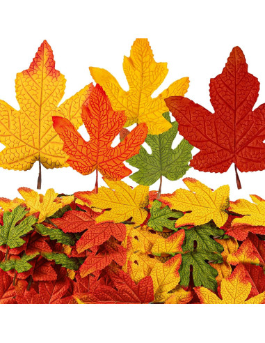 Moon Boat 59PCS Hojas de Arce Artificiales Grandes Otoño