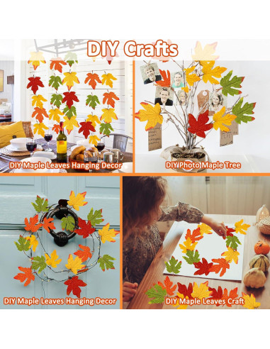 Moon Boat 59PCS Hojas de Arce Artificiales Grandes Otoño