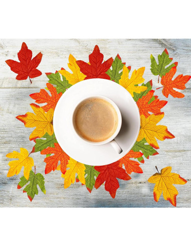 Moon Boat 59PCS Hojas de Arce Artificiales Grandes Otoño