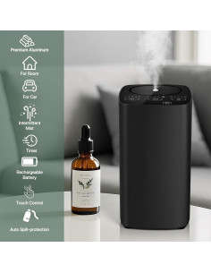 Difusor de Aceite Esencial Sin Agua FUSMLI Portátil Negro 2