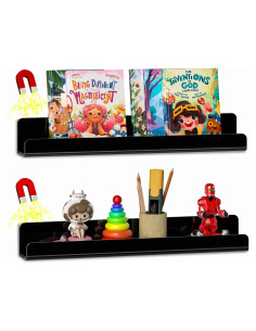 Estante Magnético FUCDTEFC 2 Pcs Negro 43.18x5.99 cm
