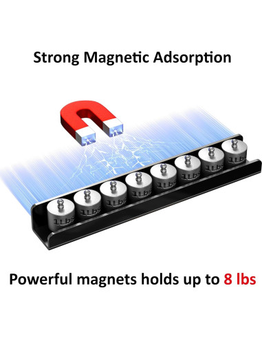 Estante Magnético FUCDTEFC 2 Pcs Negro 43.18x5.99 cm