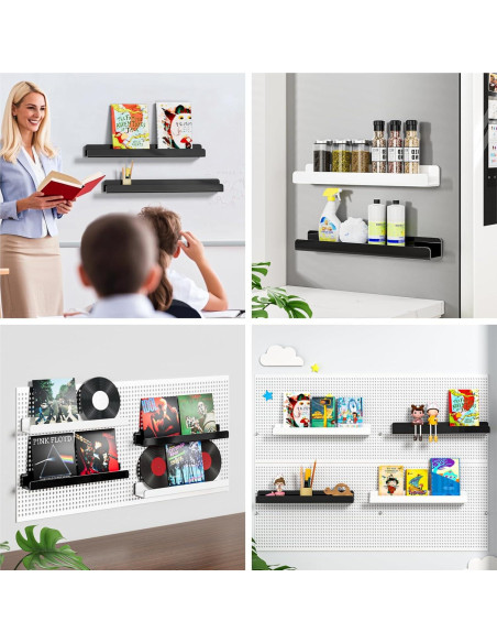 Estante Magnético FUCDTEFC 2 Pcs Negro 43.18x5.99 cm