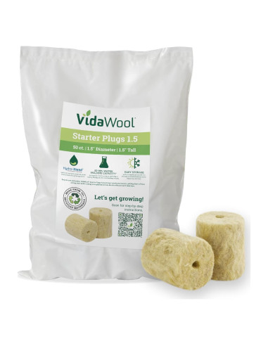 Tapones de Inicio de Semillas VidaWool - 50 Unidades Hidropónicos
