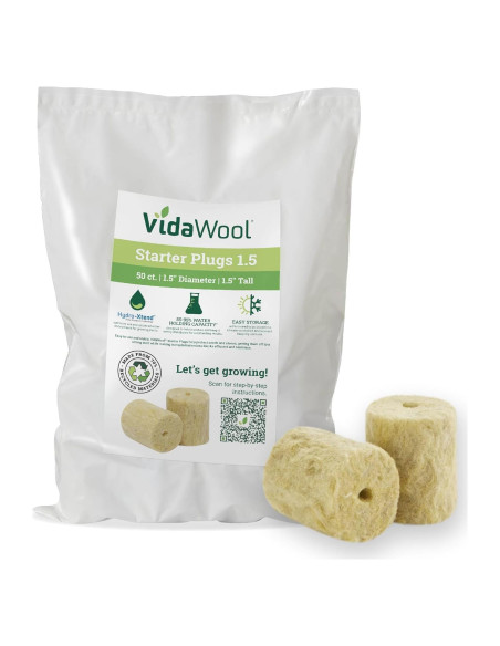 Tapones de Inicio de Semillas VidaWool - 50 Unidades Hidropónicos