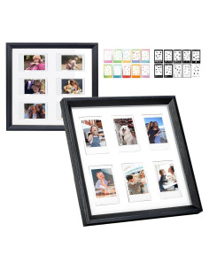 Marco de Madera CAIYOULE para 6 Fotos Instax Mini 5.4x8.6cm Negro