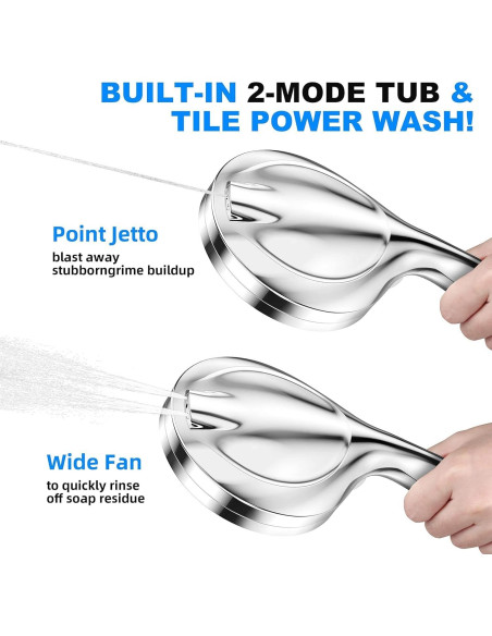 Cabezal de Ducha de Mano PURYT 10 Modos Alta Presión 150 cm